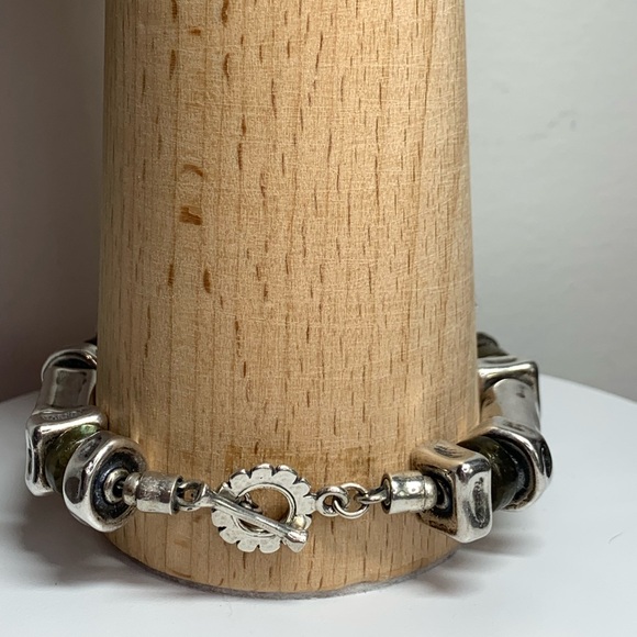 Silpada Vintage RARE Sterling Silver & Labradorite Toggle Clasp Bracelet - Picture 7 of 14